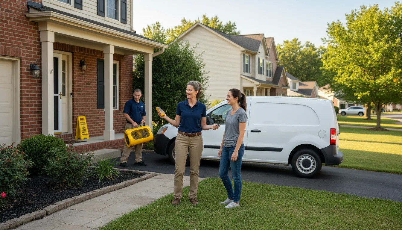 Residential water damage restoration in Midway, PA